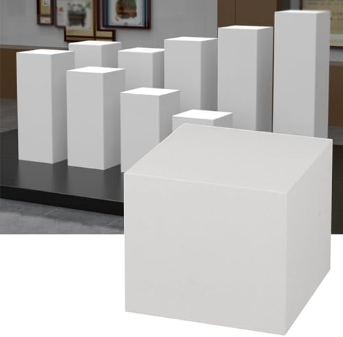 LVLDAWA Banchi Mostra Bianchi Opachi, Piedistalli Espositori Colonne Quadrate Negozi Abbigliamento, Stand Espositivo Pillar Negozio Abiti Sposa Feste, Decorazioni (Colore : White, Taglia : 40X40X60c