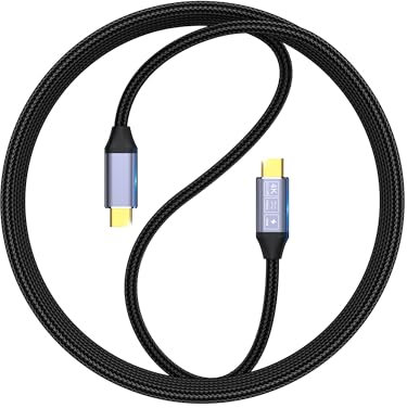 Cable USB C Vídeo 4K@60Hz, Cable USB 3.1 10Gbps, Soporta Carga Rápida PD 100W, Compatible con Macbook Pro Air, Galaxy Book3, HP, ASUS, iPhone 15 Pro Max, Galaxy S24 Ultra, Pixel 8 Pro. 1M trenzado