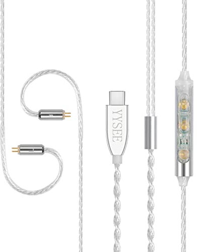 YYSEE 1.2m USB-C to 0.78mm 2-Pin IEM Cable with Mic for KZ ZST ZS10 Pro ZS6 ZSN PRO V90 V80 AS10 ZSX IEMs etc