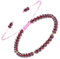 Apocalyptic-K Geflochtenes Granat-Armband&18K Gold|4-6MM | 6.7-9.3 IN | ，Damen Armband &18K Gold, | Einstellbar (Granat-4MM)