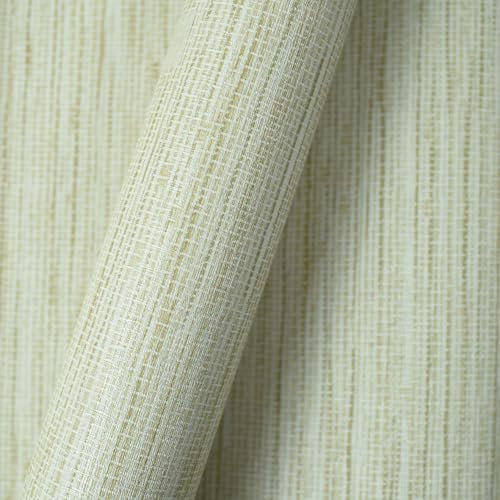 Umtiti Beige Grassweave Peel & Stick Wallpaper - 17.3in x 393in Vinyl Self-Adhesive Waterproof Wallpaper for Home and Office Decoration. Grass-BE-10m