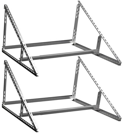 2 Sets SAVOLAR Solarmodul Halterung Balkonkraftwerk bis 117cm (46 Zoll) Winkel Einstellbar 0-90°, Robuste Neigungshalterungen für Balkonkraftwerk Halterung (2 Sets Solarmodul Halterung 46 Zoll)
