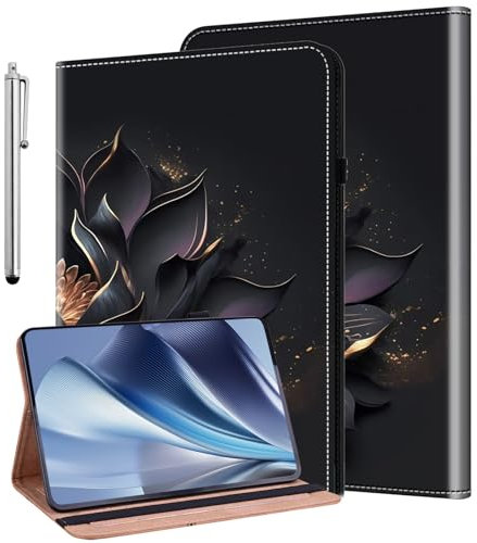 KEDBBAO Case for Lenovo Tab M9 9 inch Case 2023 (TB310FU), Stylus Holder Flip Wallet Leather Shockproof Cover for Lenovo M9 Tablet Case, Purple lotus