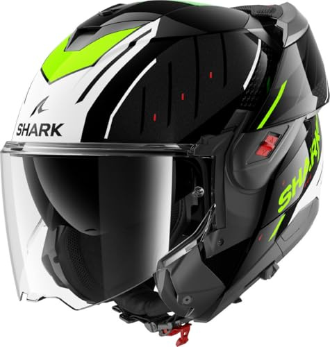 SHARK, Modularer Motorradhelm OXO RYDGER Black White Yellow KWY, XL