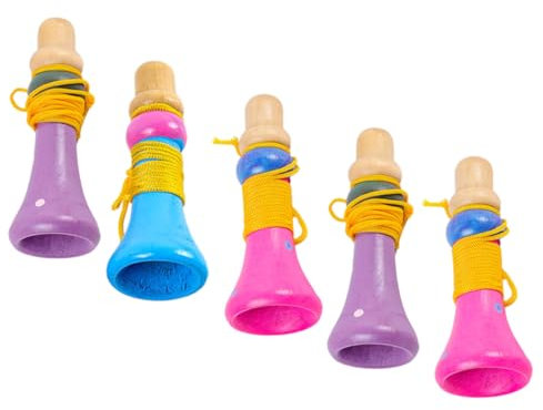 Toyvian Pädagogisches Musikspielzeug-Set Für Kinder 5-teiliges Leichtes Trompetenspielzeug Aus Holz Für Kleinkinder Simulierte Trompeteninstrumente Spaß Für Partys Und Lernen