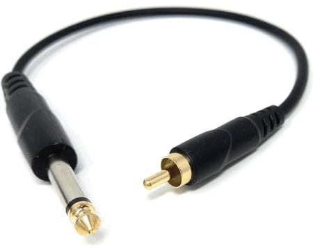 DRUT 30cm 6.35mm (1/4) Mono Jack Plug to RCA Phono Audio Cable – Signal Patch Lead for Mixers, Controllers, DJ & Audio Equipment 1ft