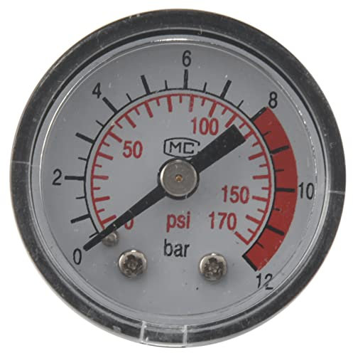 Kueohse Kueohse (R) 0-12 Bar 0-170 PSI 10 mm Gewinde Gas Luftpumpe Druck Gauge Kompressor Manometer
