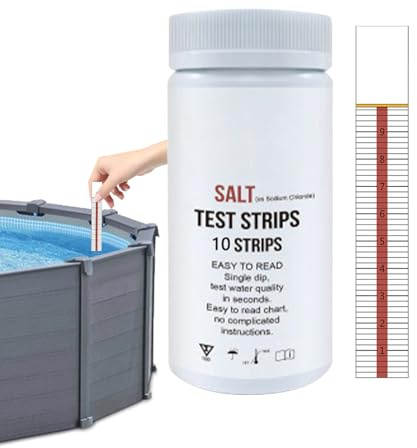 Pool Teststreifen Für PH Chlor Salz, Salzgehalt,10 Stück Salzwasser, Tester Wassertester, Genauer Für Schwimmbad Hot Tub Spa Für Salz