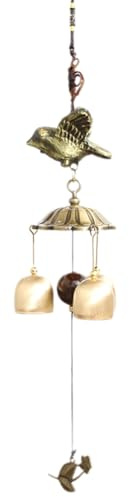 Puthernm Flying Bird Mascot Metal Wind Chime Pendant, Copper Bell, Japanese Pendant
