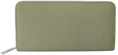 Cham Cham Geldbörse für Damen aus Kunstleder in Grün, Geldbeutel mit Reißverschluss in 10 x 19 x 2,8 cm