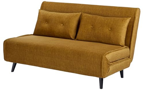 Schlafsessel SMART MULTIFUNCTION - 140cm - senfgelb - Vogue Seiden Samt | Liegefläche 140 x 191 cm, 2 Kissen inklusive, Rückenlehne 3-fach verstellbar, Filzgleiter, pflegeleicht, belastbar bis 240 kg