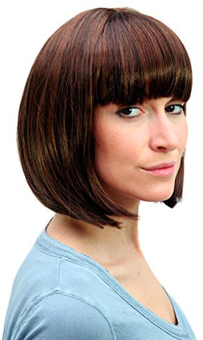 WIG ME UP - 7803-2T30 Perücke französisch Bob Brünett glatte kinnlange Haare