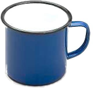 Genware 50018GREEN Black Rim Enamel Mug, Green, 360mL Capacity