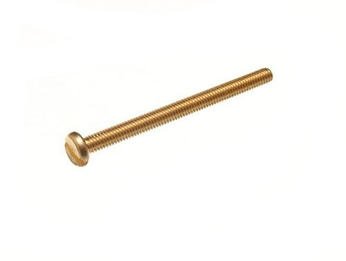 SOLID BRASS MACHINE SCREWS PAN HEAD SLOTTED M4 4MM X 50MM ( pack of 10 )