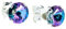 Pewterhooter Boucles d'oreilles clous en argent sterling 925 Conçues avec Starlight® Cristal de Swarovski® pour femme