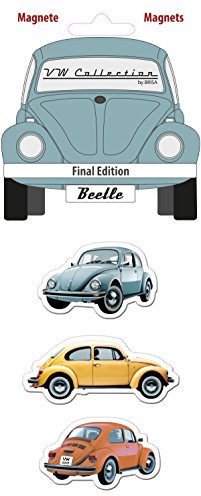 BRISA VW Collection - Volkswagen Kühlschrank-Büro-Pinnwand-Magnete mit Käfer/Beetle Motiven (3er Set/Final/Bunt)