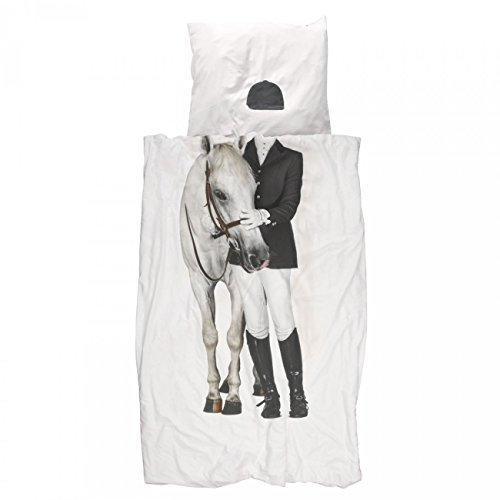 Snurk Dreaming Amazon Bettbezug-Set für Einzelbetten, Perkal, Fotodruck, weiß