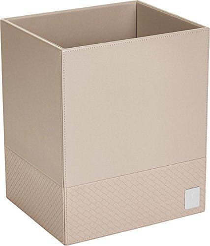 JOOP! Papierkorb Bathline Grau, Leder Optik •Maße (B x H x T): 25 x 30 x 21 cm mit silberner Logoplakette