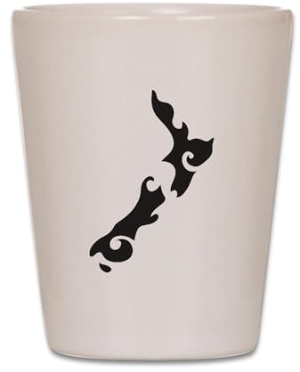 CafePress NZ New Zealand Map Tattoo Style Unique and Funny Shot Glass