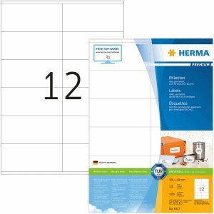 HERMA Etiketten weiß 105x48mm Premium A4 VE=1200 Stück