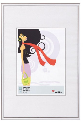 Bilderrahmen von Walther New Lifestyle Kunststoffrahmen 21x29,7 (A4) Silber - Normalglas 4er Pack