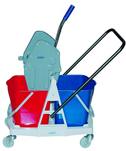 Thomas 1318 Chariot de Lavage à Roulette avec Presse à Mâchoire + 2 Seaux 18 L