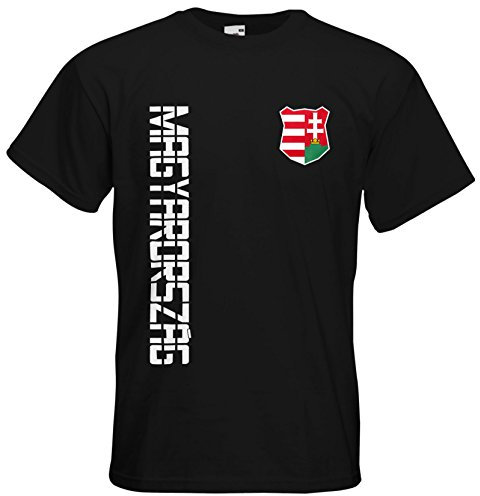 Ungarn Magyarorszag T-Shirt Trikot Basic EM-2021 Schwarz L