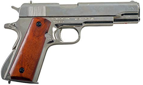 Denix Replik 45er US-Colt Government M1911A1 nickelfarben USA 1911 Colt Waffe