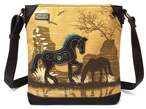 CHALA Safari Canvas Mittelgroße Umhängetasche - Horse Brown