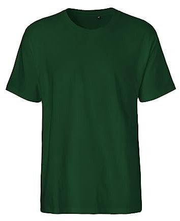 Green Cat Camiseta para hombre, 100% algodón orgánico, comercio justo, certificado Oeko-Tex y Ecolabel, verde botella, S