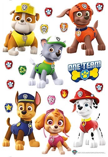 AG Design Paw Patrol Lieblings Charaktere, dekorative Aufkleber für Wände, Möbel und Innenausstattung eines Kinderzimmers, 42,5 x 65 cm, DK 1733, PVC-Folie (Phtalate-Free), Mehrfarbig, 5 cm x 65 cm