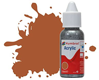 Humbrol Model Paint - DB0062 No 62 Leather - Matt (14ml), Acrylic Paints for Models, Plastic, Metal, Wood, Glass, Ceramics and More, Acrylic Touch Up Paint - Hobby Paint Bottle for Craft Kits