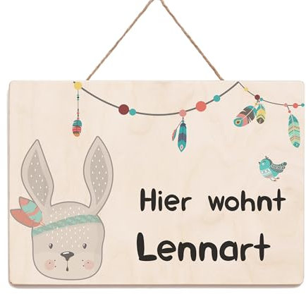 Holzura Namensschild Kinderzimmer Personalisierte Geschenke Baby Zimmer, Namensschilder für das Kinderzimmer Deko, Türschild personalisiert mit Namen, Türschild Kinderzimmer