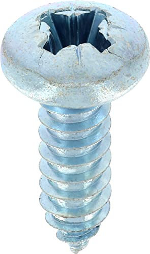Vis à Tôle Tête Inox A4 Cylindrique Bombée Pozidrive, 6.3mm x 19mm, DIN 7981, Zinc Blanc, Lot de 20