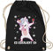 Turnbeutel Rucksack - & Alkohol Damen - Es eskaliert eh Festival Saufi Party Malle lustig I Party Einhorn Dabbing - Unisize - Schwarz - einhornrucksack saufrucksack sauf wein beutel saufen geschenke