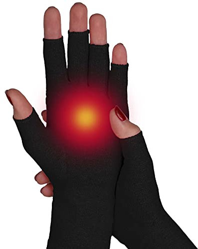 SULPO Guanti a compressione – Guanti caldi senza dita – Tutore per alleviare reumatismi, artrosi, artrite, tendinite, sindrome del tunnel carpale – Taglie: S, M, L