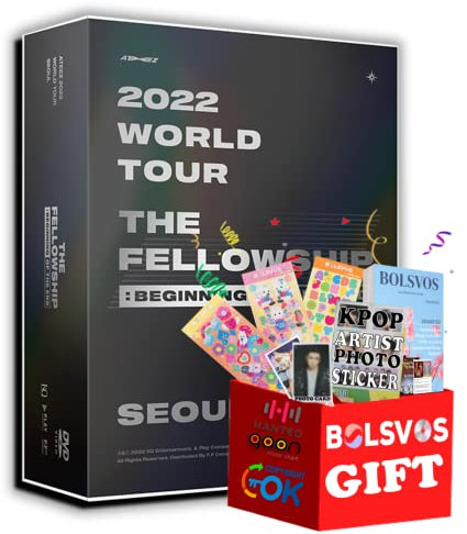 ATEEZ - ATEEZ THE FELLOWSHIP : BEGINNING OF THE END SEOUL DVD Album+BolsVos K-POP eBook (21p), 3EA BolsVos Stickers for Toploader, Photocards