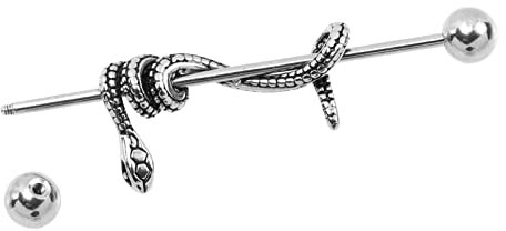 USHOBE Schlange Langhantel Ohrring Körper Piercing Schmuck Industrial Piercing Bar Gothic Ohrring Hip Hop Nase Septum Ring