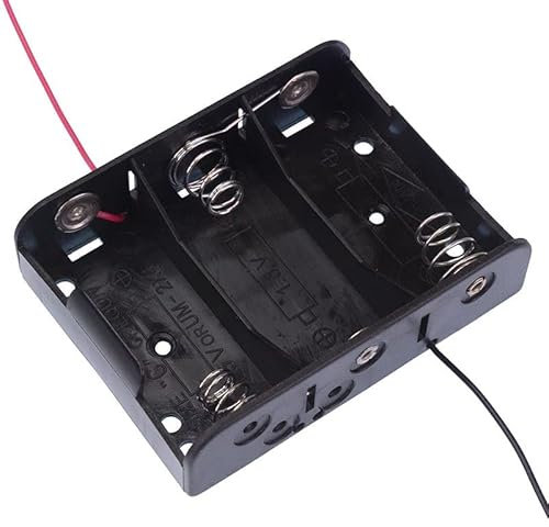 C x 3 Open Style Battery Holder Case With Flying Leads