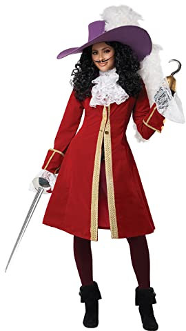California Costumes, Captain Hook, Erwachsene, groß, Rot/Weiß