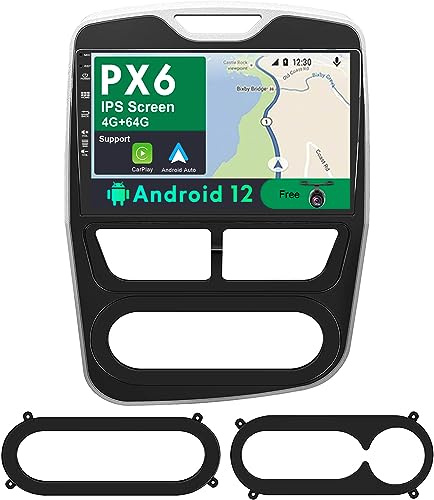 JOYX PX6 Android 11 IPS Autoradio Passt für Renault CLIO (2013-2016) - [4G+64G] - Rückfahrkamera KOSTENLOS - 2 Din 9 Zoll - DAB Lenkradsteuerung 4G WiFi BT CarPlay Android Auto HDMI 4K-Video AHD GPS