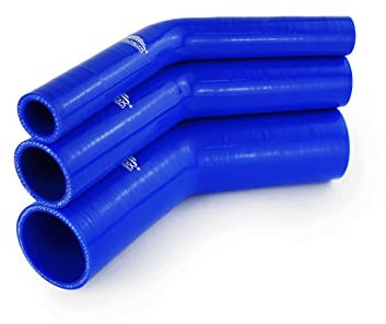 NovaNox® Tuyau en silicone coudé 45°/90°/135°/180° *Taille au choix*, diamètre intérieur : Ø 25 mm, couleur : bleu, angle de tuyau : coude 45°