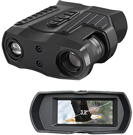 Nachtsichtbrille, HISION Nachtsicht-Fernglas für Erwachsene, 1080P FHD Tag, Nacht, Jagd, Militär, 4000 mAh, 80-fache Vergrößerung (optische 10-fache und digitale 8-fache Vergrößerung)