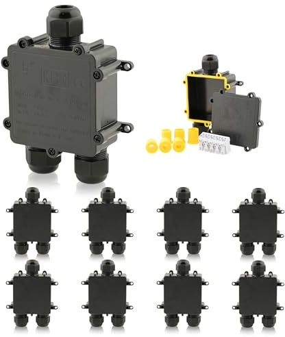 Intratec 10x Abzweigdose wasserdicht 3 Öffnungen Y 4-14mm Kabel – IP68 Verteilerdose außen wasserdicht für einfache Installation im Garten & Erdkabel – 35 x 127 x 93mm