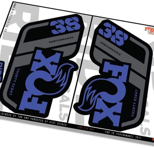 Fox 38 Performance 2021 Gabel-Aufkleber – Schieferblau – lizenziert von Fox Matt