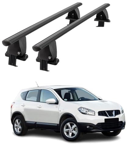 Valcla 2 Stück Dachträger Gepäckträger für Nissan Qashqai J10 2006-2014, Aluminium Relingträger Dachgepäckträger Lastenträger Top Crossbar Dachregal Gepäcktransport