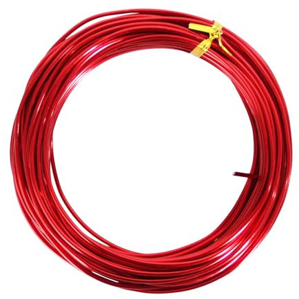 15.5 Metros de Alambre de Aluminio, Color Rojo, 2mm de Espesor, Alambre para Escultura, Alambre Doblable de Metal para Esqueletos de Muñecas y Manualidades