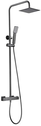 MICE - Conjunto barra de ducha termostatico grifería de baño - Columna de ducha para agua caliente y frio Black Gun Metal BTAR025/BGM