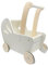 Moover Essential Dolls Pram for Toddlers, Assembly Required, Designed in Denmark from MDF, Push Along Toy, 18 Months +, 44 x 41 x 24 cm, Off-White and Natural Wood