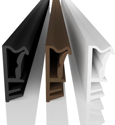 Guarnizione per finestre, larghezza scanalatura 5 mm, piegata – 12 mm, in TPE di alta qualità, per finestre in legno (marrone, 10 m)